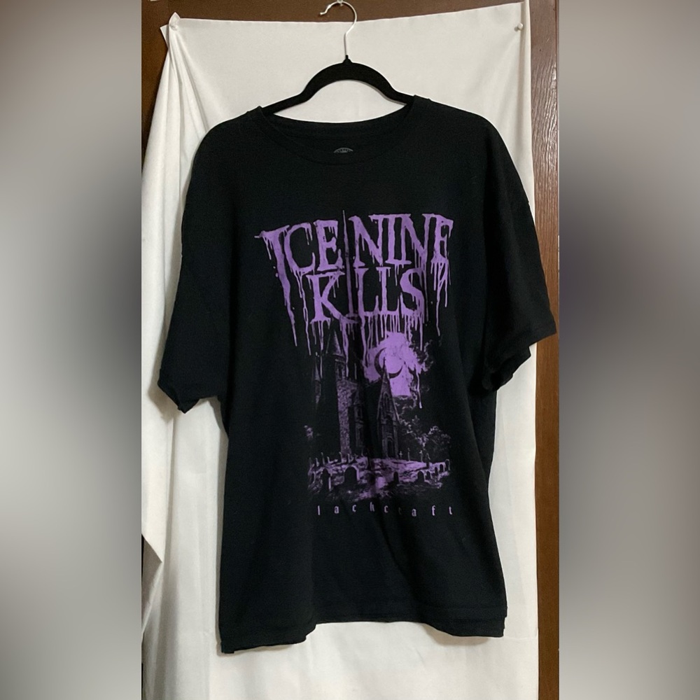Black Craft Cult:Ice Nine Kills Black and Purple Graphic short sleeves Tee shirt